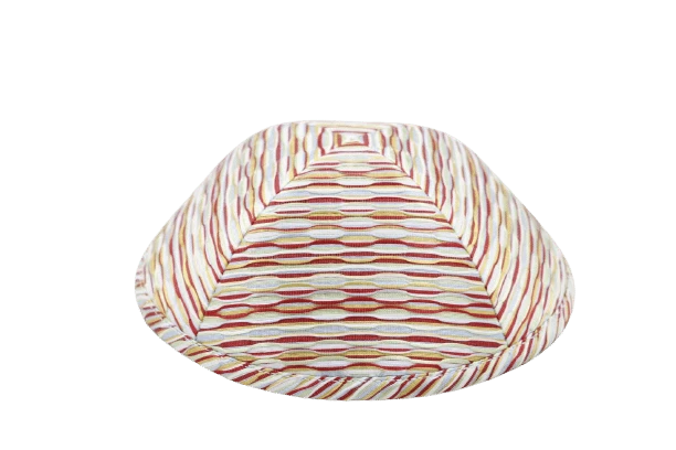 כיפה מבד ברוקד הדפסי גלים