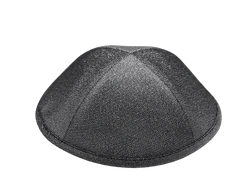 כיפה ברוקד צבע שחור עם נצנצים צבע כסף