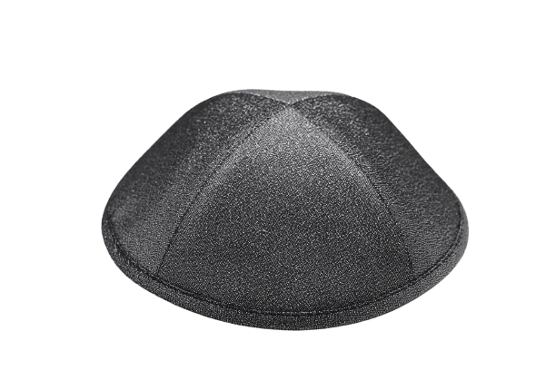 כיפה ברוקד צבע שחור עם נצנצים צבע כסף