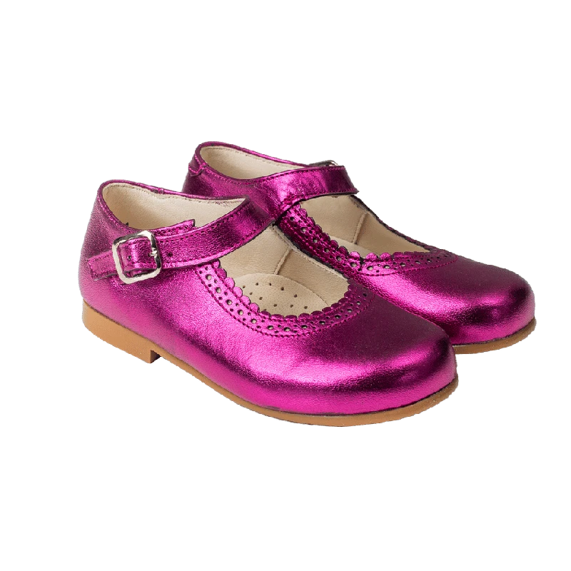 נעל בובה בנות צבע ורוד פוקסיה