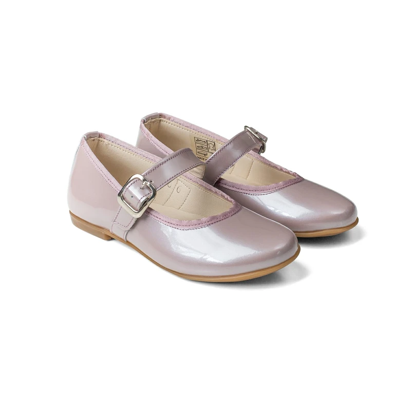 נעל בלרינה סגירת אבזם צבע ורוד