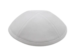 כיפה מבד כותנה צבע לבן