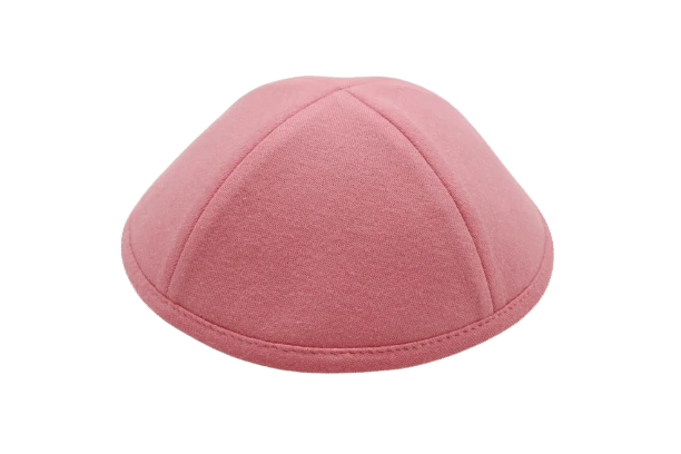 כיפה מבד טריקו צבע קורל