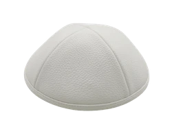 כיפה מבד עור גוון חלב