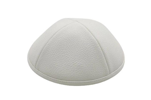 כיפה מבד עור גוון חלב