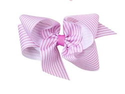 סיכה מבד ריפס פסים סגלגל לבן 11 ס"מ