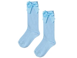 גרב ברך עם פפיון צבע תכלת