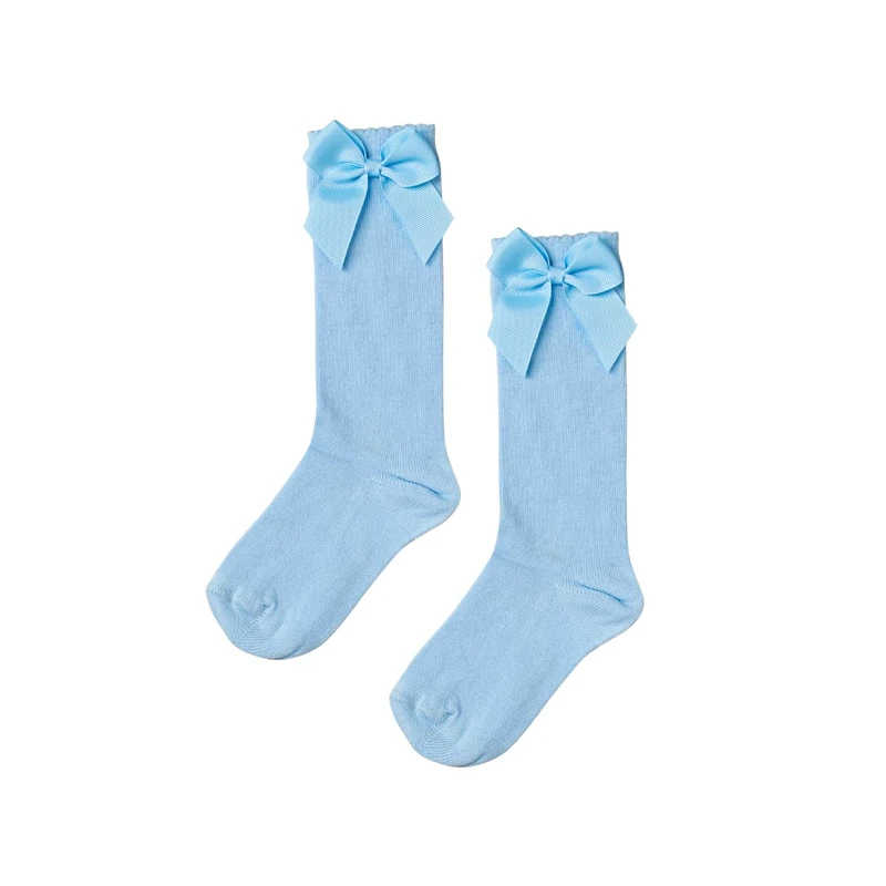 גרב ברך עם פפיון צבע תכלת