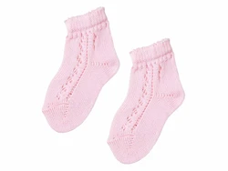 גרב קצרה מחוררת צבע ורוד בייבי