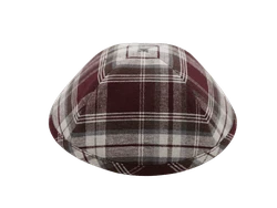 כיפה משובצת בגווני בורדו בז'