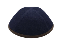 כיפה מבד ג'ינס סרט פשתן חום