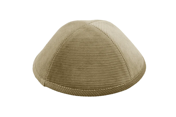 כיפה מבד קורדרוי צבע קאמל