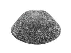 כיפה מבד ברוקד כסף שחור