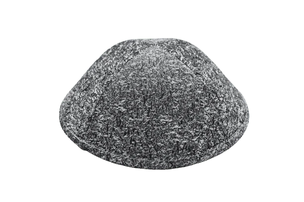 כיפה מבד ברוקד כסף שחור