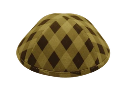 כיפה בגווני קאמל חום הדפס מעויינים