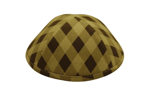 כיפה בגווני קאמל חום הדפס מעויינים