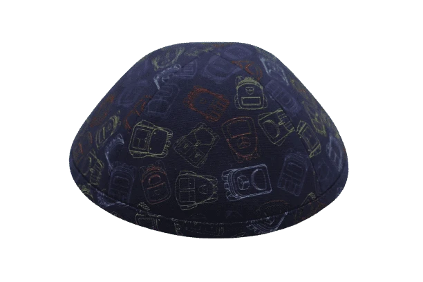 כיפה צבע כחול הדפס ילקוטים