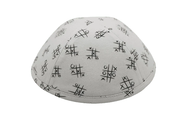 כיפה רקע לבן הדפס איקס עיגול