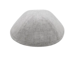 כיפה מבד ארוג צבע אפור בהיר
