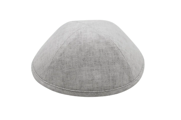 כיפה מבד ארוג צבע אפור בהיר