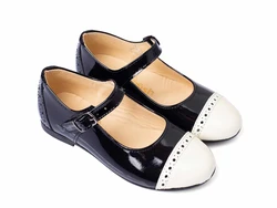 נעל בלרינה לוחות הברית צבע שמנת שחור