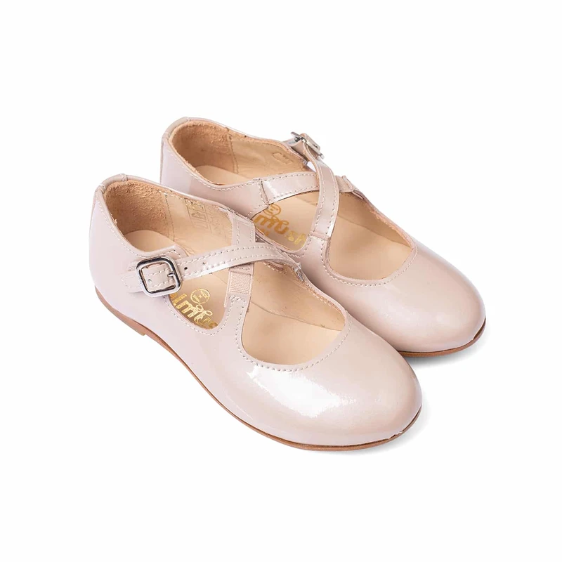 נעל בלרינה צבע שמפניה סגירת איקס