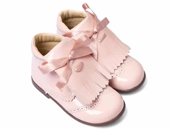 נעל תינוקות לשונית פרנזים ופפיון ורוד בייבי