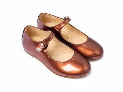 נעל בלרינה צבע נחושת סגירת תיק תק