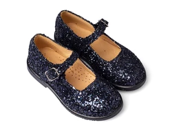 נעל בובה נצנץ כחול סגירת אבזם