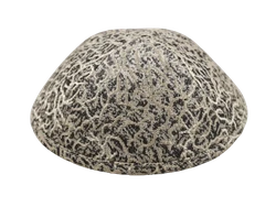 כיפה מבד עורקים צבע שמנת זהב