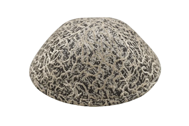 כיפה מבד עורקים צבע שמנת זהב