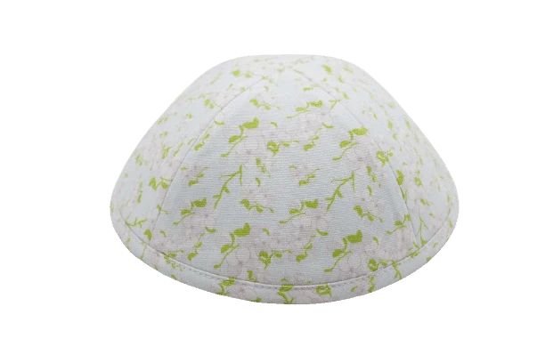 כיפה צבע תכלת הדפסי פרחים