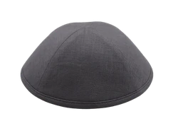 כיפה מבד פשתן צבע אפור