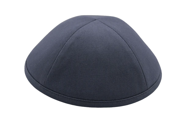 כיפה מבד כותנה צבע אפור