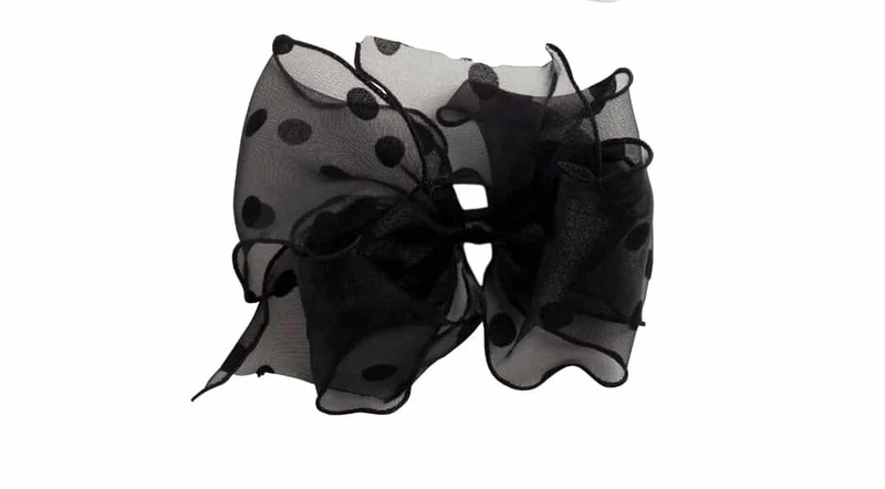 פפיון אורגנזה מנוקד שחור 20 ס”מ