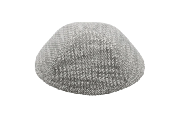 כיפה מבד ארוג צבע בז’ אפור