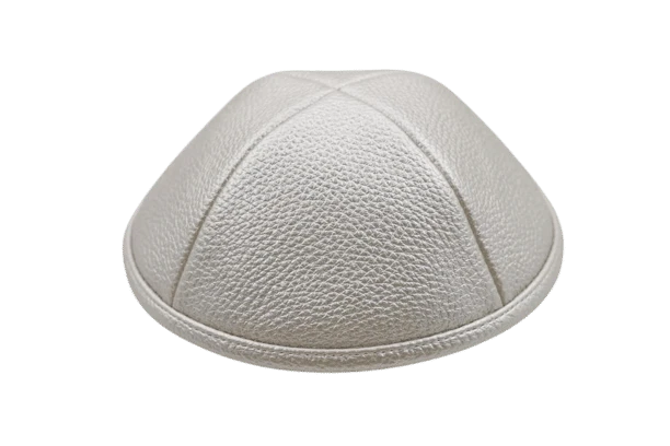 כיפה עור צבע פנינה