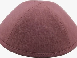 כיפה מבד פשתן צבע ורוד עתיק