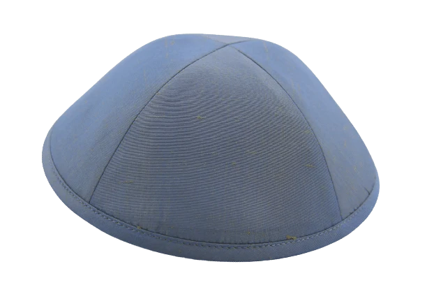 כיפה מבד משי פראי צבע טורקיז מעושן