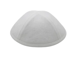כיפה מבד פשתן צבע לבן