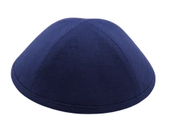 כיפה מבד פשתן צבע כחול