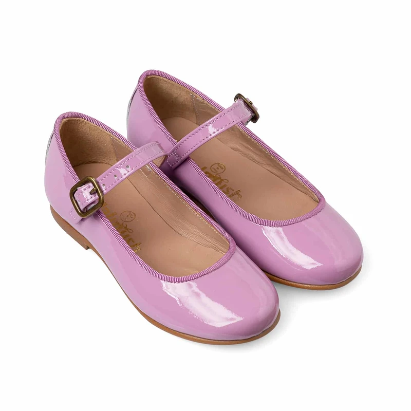 נעל בלרינה צבע סגול סגירת אבזם