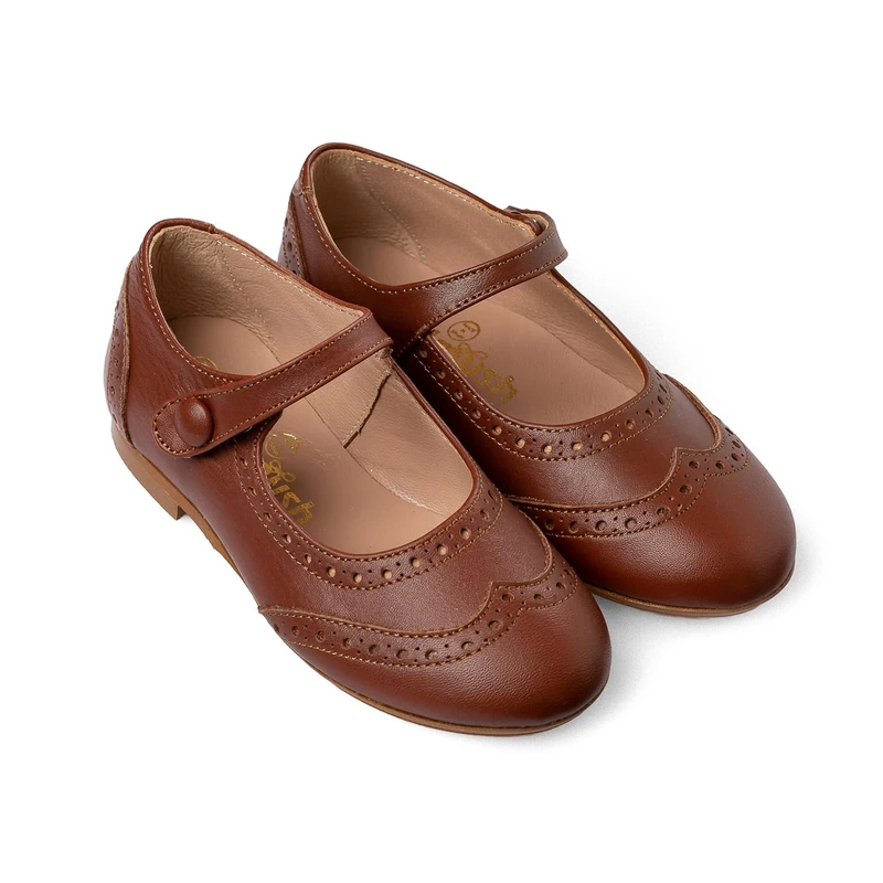 נעל בלרינה צבע קאמל סגירת תיק תק