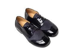 נעל לוחות הברית צבע כחול בשילוב עור