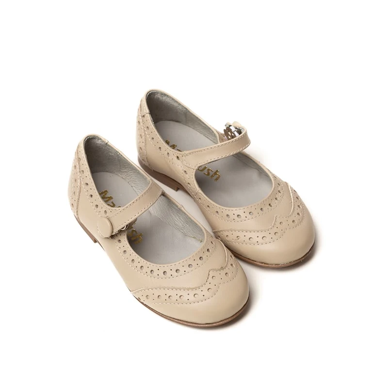 נעל בלרינה צבע שמנת סגירת תיק תק