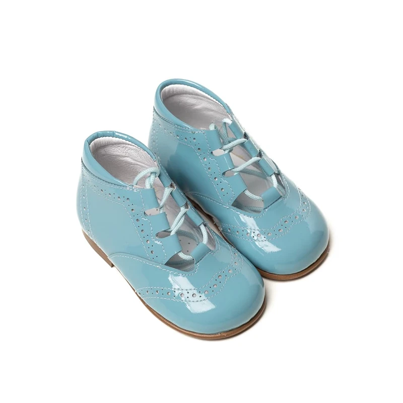 נעל גבוהה קשירת שרוך טורקיז מעושן