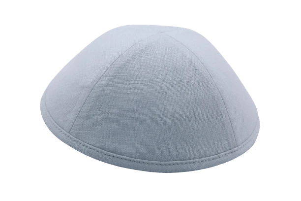 כיפה מבד פשתן צבע תכלת