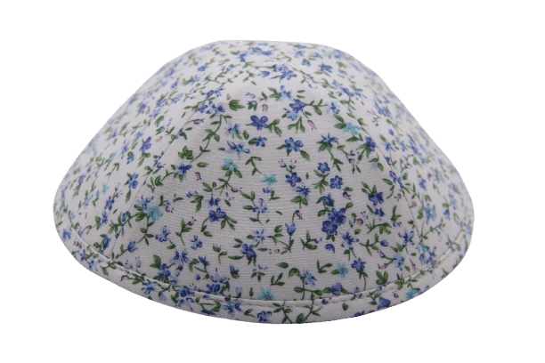 כיפה צבע שמנת הדפסי פרחים