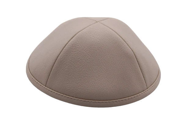 .כיפה מבד עור צבע בז׳