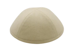 כיפה מבד פשתן צבע בז'